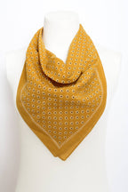 Cotton Daisy Bandana in Black, Rose, Yellow and Rust 🌼: Mustard