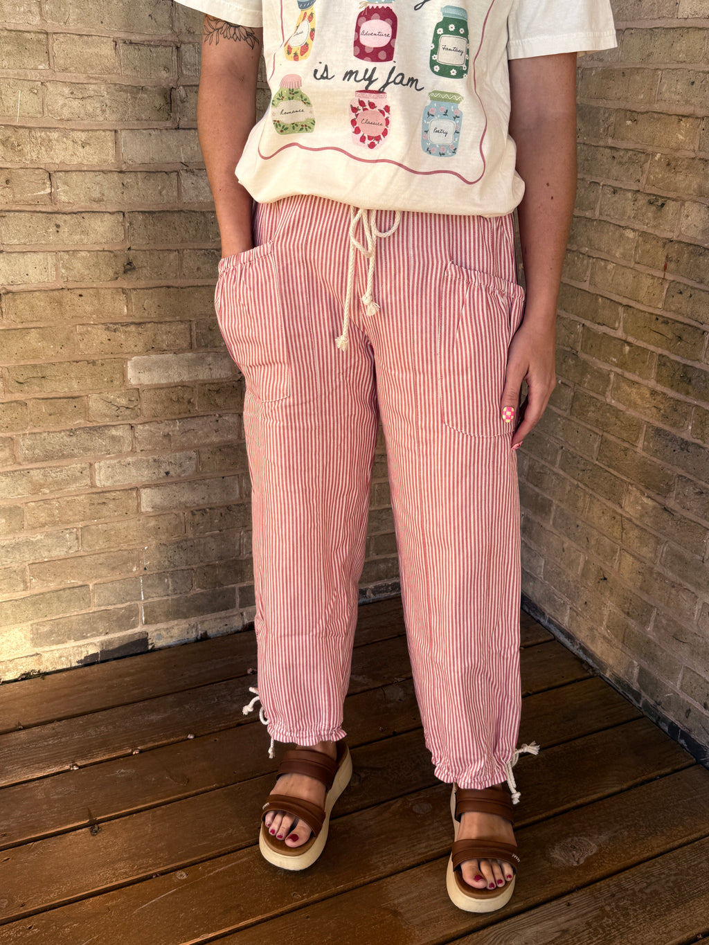 Striped Parachute Pants