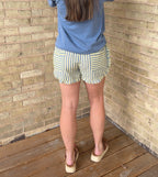 Boho Stripe Ruffle Lounge Shorts