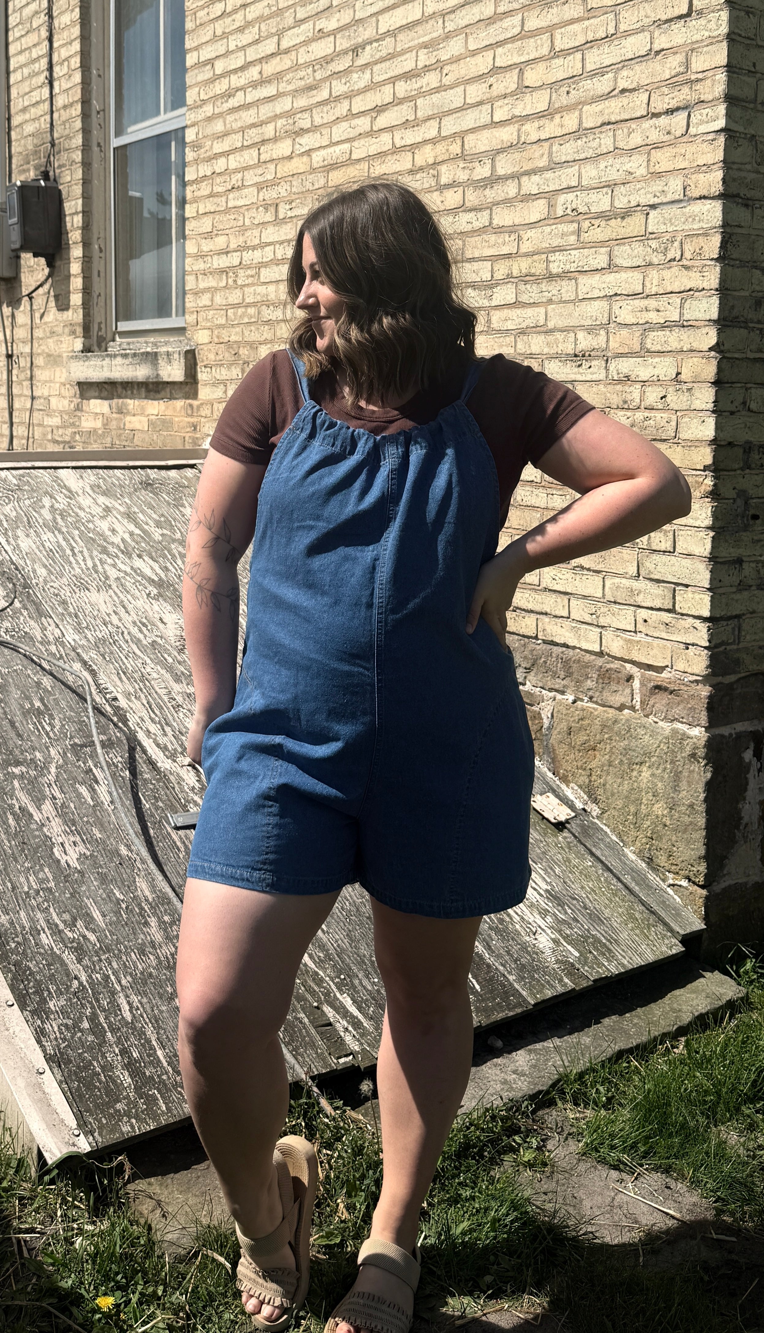 Daisy Denim Romper