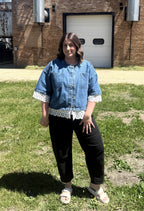 Crochet Lace Denim Jacket