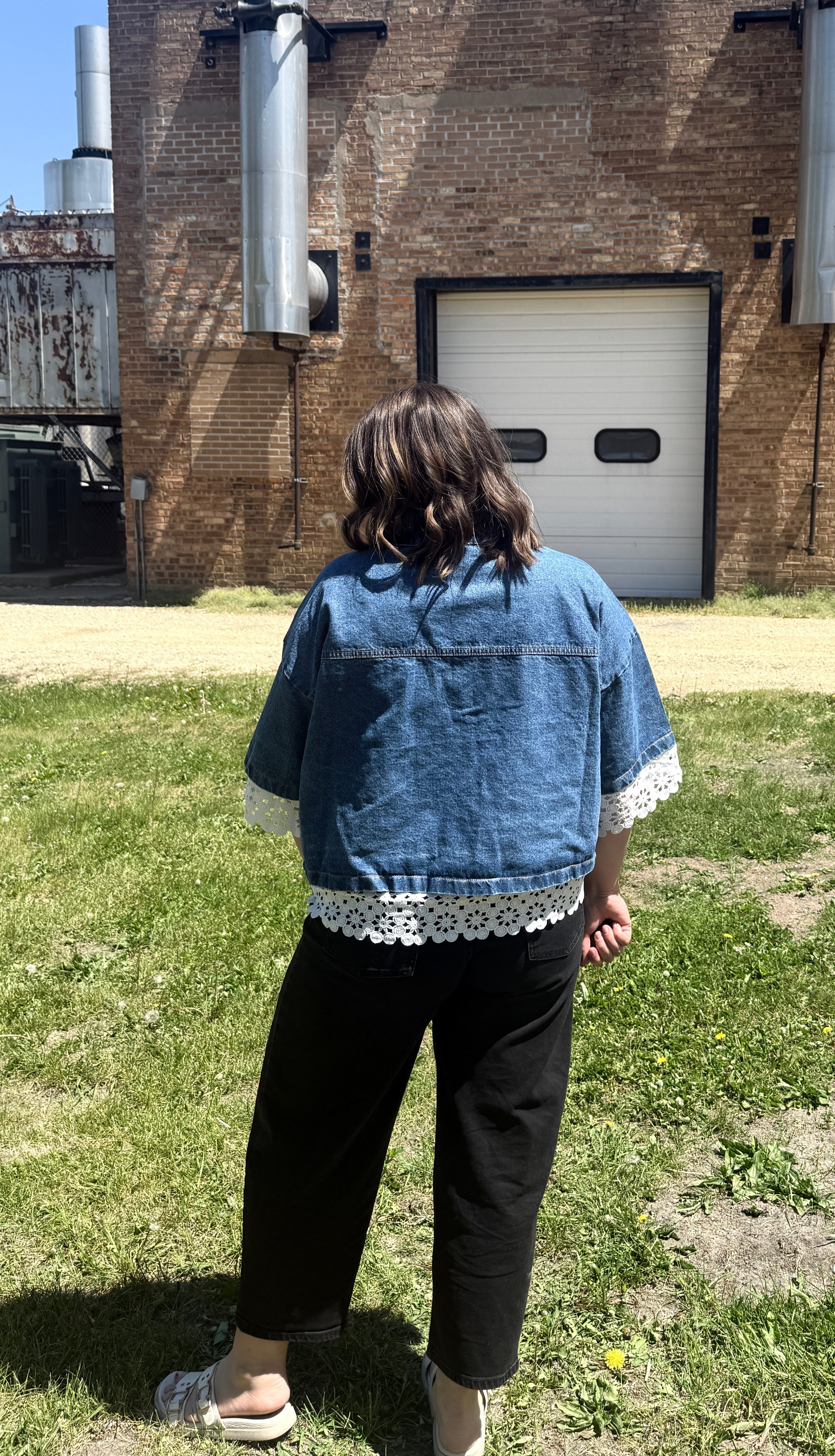 Crochet Lace Denim Jacket