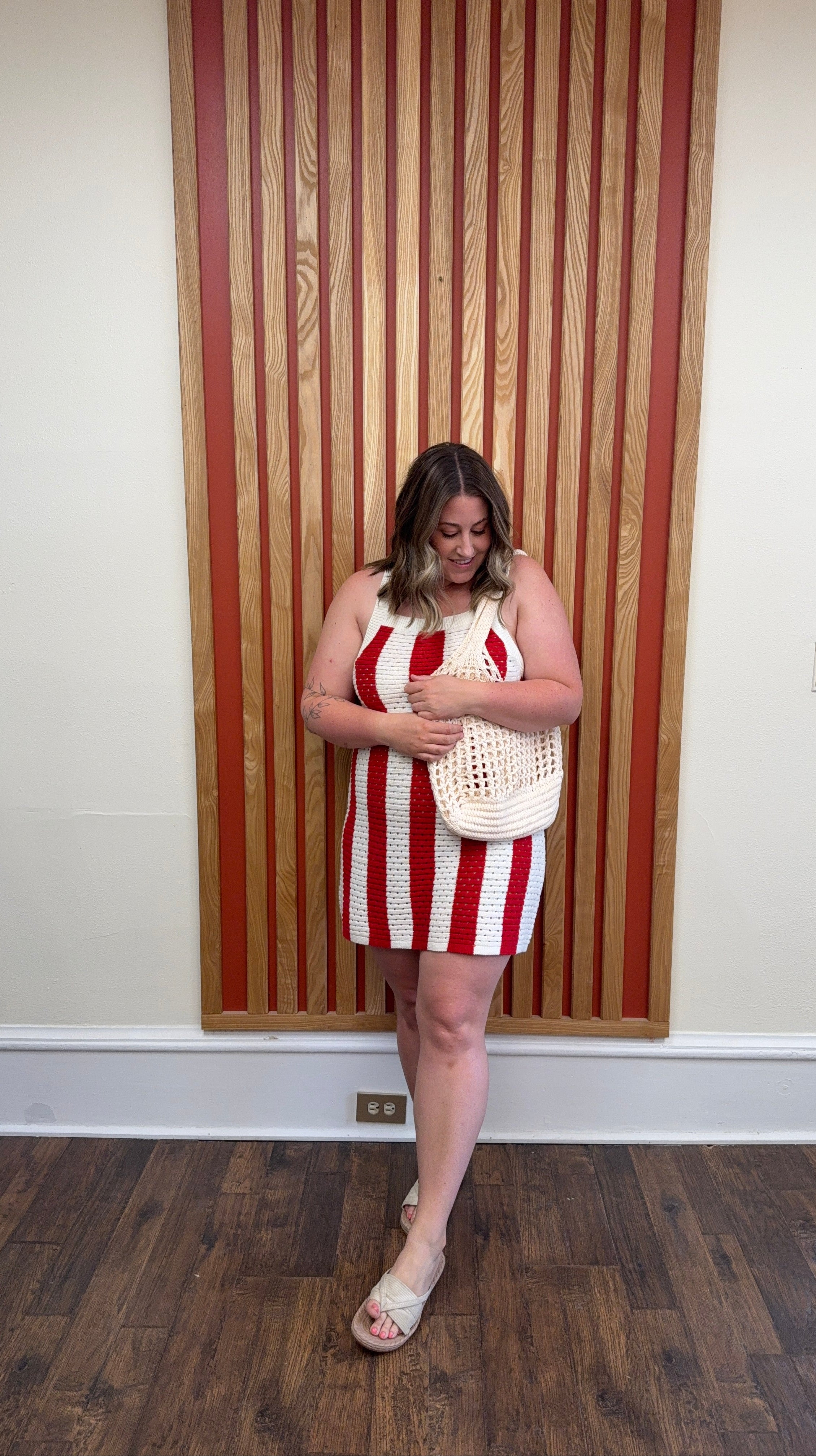 Sleeveless Striped Mini Sweater Dress – Ruby Wred