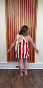 Sleeveless Striped Mini Sweater Dress