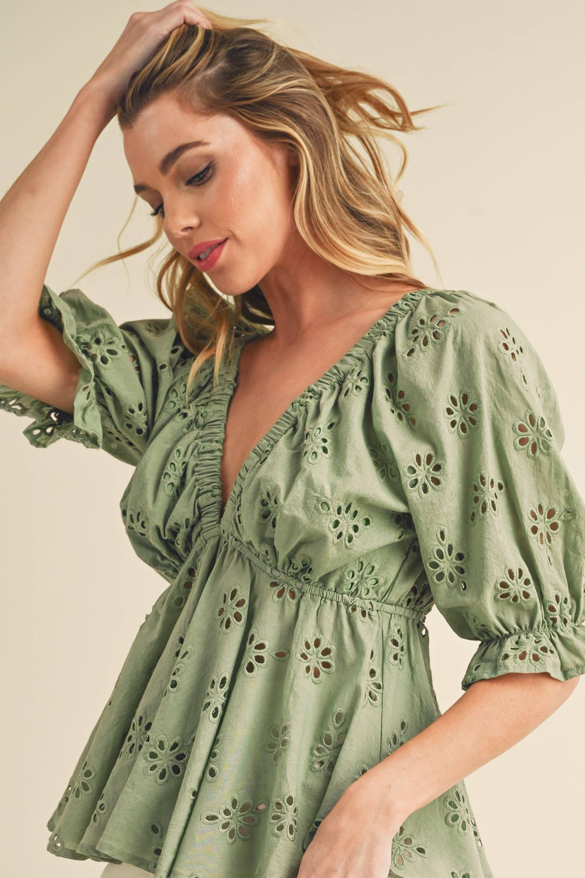 Hazle Eyelet Embroidered Top