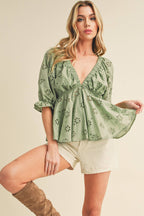 Hazle Eyelet Embroidered Top