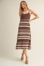 Celly Crochet Lace Ribbed Dress