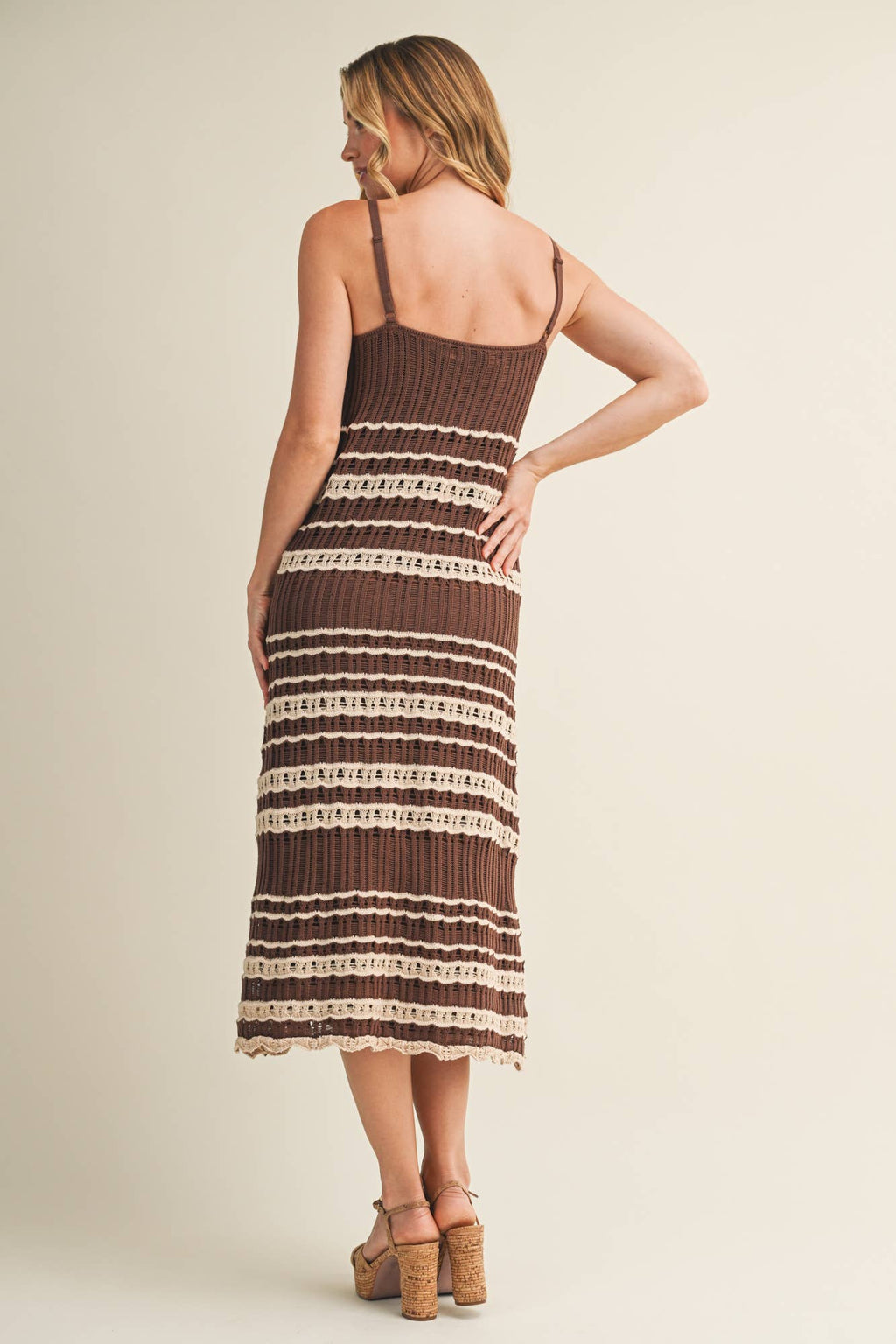 Celly Crochet Lace Ribbed Dress